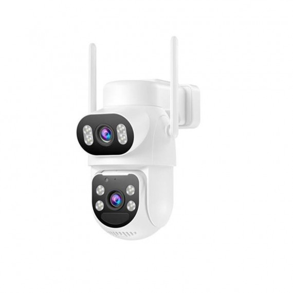 CÁMARA DE SEGURIDAD EXTERIOR 4MP CON DOBLE LENTE BLANCO XO