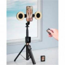 PALO SELFIE BLUETOOTH CON 2 LUCES NEGRO XO