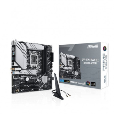ASUS Placa Base Prime B760M-A Wifi M-atx LGA1700 Gen 14.&ordf; - 12.&ordf; - 13.&ordf; / 4X DDR5 / 1 X Dp/ 2X HDMI / 2XM.2 / Wi-fi 6/ARGB/MATX