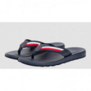 TOMMY HILFIGER - MOLDED HILFIGER RWB BEACH SANDAL - 0GY - F|FM0FM05803/0GY