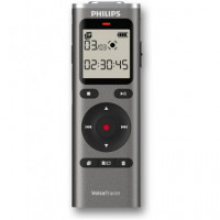 PHILIPS Grabadora de Voz Digital DVT1170 360º Microfono 8GB Memoria ,activacion por Voz, Micro Sd