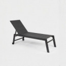 Tumbona Arko Antracita Aluminio Reclinable con Ruedas Terrazza Collection®  TERRAZZA COLLECTION