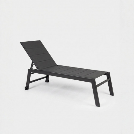 Tumbona Arko Antracita Aluminio Reclinable con Ruedas Terrazza Collection®  TERRAZZA COLLECTION