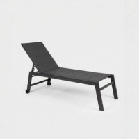Tumbona Arko Antracita Aluminio Reclinable con Ruedas Terrazza Collection®  TERRAZZA COLLECTION