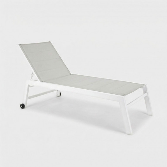 Tumbona Arko Blanca Aluminio Reclinable con Ruedas Terrazza Collection®  TERRAZZA COLLECTION
