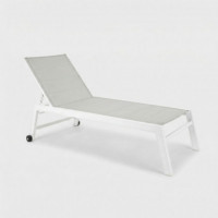 Tumbona Arko Blanca Aluminio Reclinable con Ruedas Terrazza Collection®  TERRAZZA COLLECTION