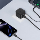 Cargador Rápido 20W con Cable Retráctil Negro XO