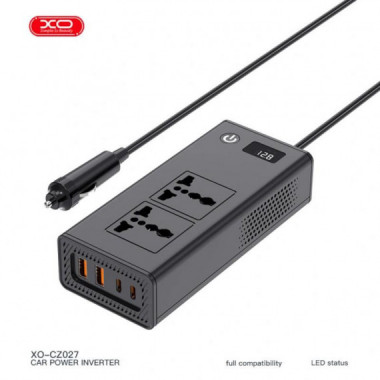 INVERSOR DE CORRIENTE VEHICULO 200W NEGRO XO