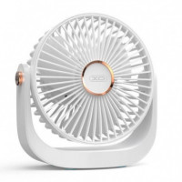 Ventilador Portátil con Iluminación Ajustable 1.200MAH Blanco XO