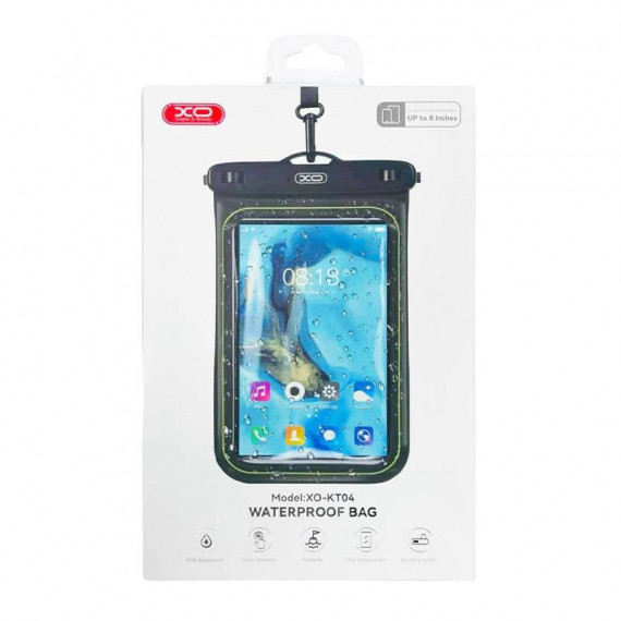 BOLSA IMPERMEABLE PARA MÓVIL HASTA 8" NEGRO XO