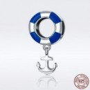Colgante ancla aro azul