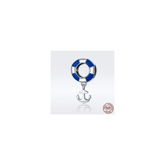 Colgante ancla aro azul
