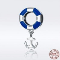 Colgante ancla aro azul