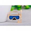 Broche dorado gafas y tubo
