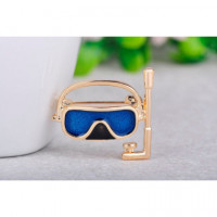Broche dorado gafas y tubo