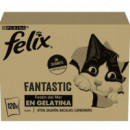 FELIX  Gato Adulto Fantastic Selección Sabores Pescado en Ge