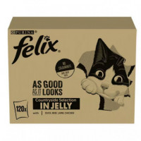 FELIX Gato Adulto Fantastic Selección Sabores Carne en Gelat