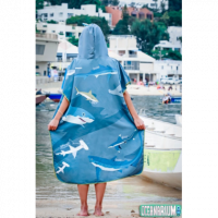 Poncho Toalla Estampado Tiburones  SCUBA GIFTS