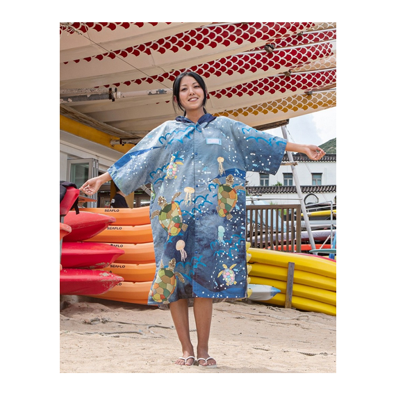 Poncho Toalla con Clips Tortugas  SCUBA GIFTS