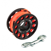 Carrete Tech 30M Negro con Ss 90MM Mosqueton  TECLINE