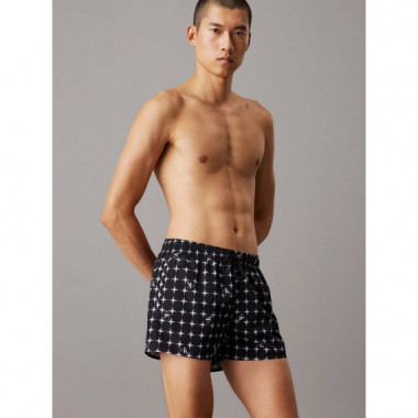 SHORT DRAWSTRING-PRINT DIFFUSED LOGO GRI