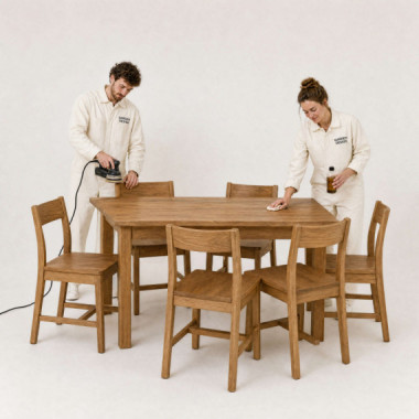 Servicio de Mantenimiento de Madera &middot; Conjunto B&aacute;sico &mdash; Mesa 2m + 4 sillas