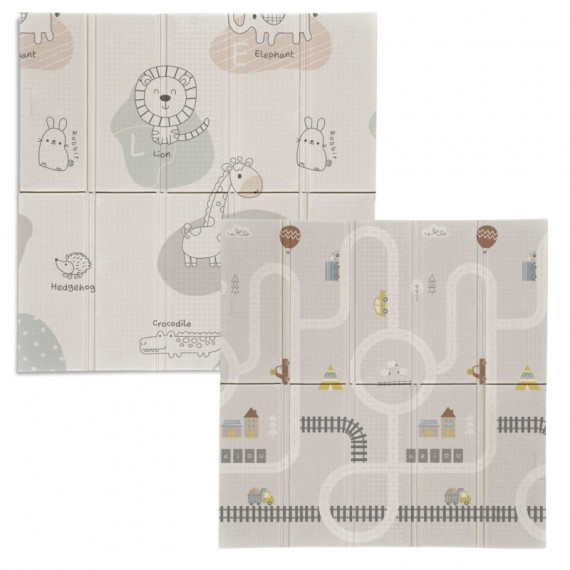 Alfombra De Juegos Reversible Trendy 8917 Animal Gris 120×120 Cm. Ms