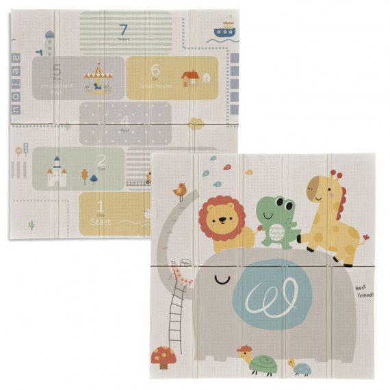 Alfombra De Juegos Reversible Trendy 8916 Animal Colorido 120×120 Cm. Ms