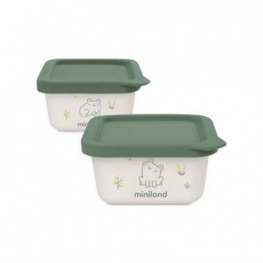 Set 2 Herm&eacute;ticos 400ml. De Material Bio Naturset Frog Miniland