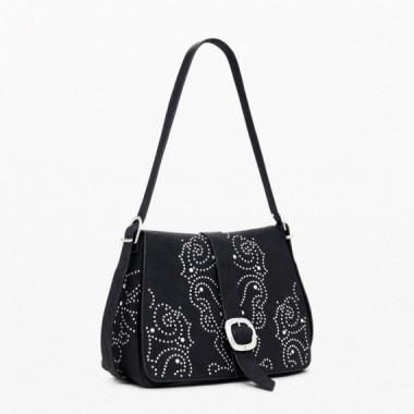 Desigual Bolso cruzado efecto piel tachuelas peque&ntilde;o 25WAXPBH-2000