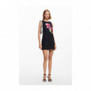 Desigual Vestido Negro 24WWVW05-2000