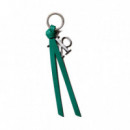 Colgante para el bolso con borla y logo distintivo en piel
