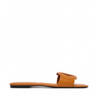 Provence - Sandalias planas de piel con puntera cuadrada