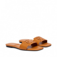 Provence - Sandalias planas de piel con puntera cuadrada