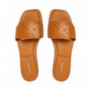 Provence - Sandalias planas de piel con puntera cuadrada
