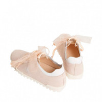 Zapatillas de running de ante con organza