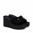 Melia - Sandalias de cuña con plataforma de lona