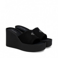 Melia - Sandalias de cuña con plataforma de lona