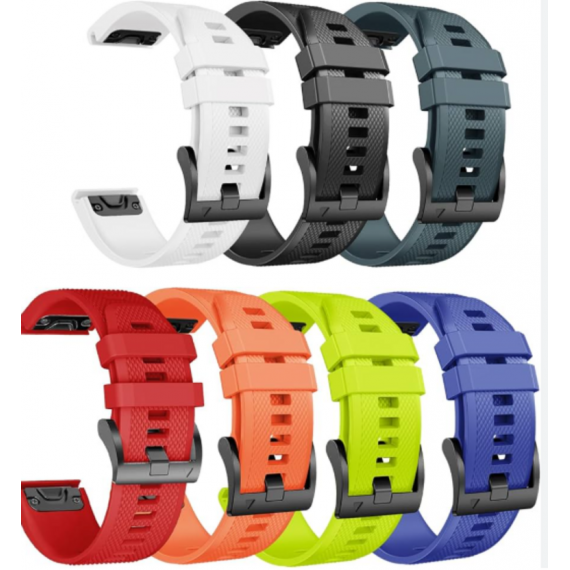 Correa Silicona para Garmin Fenix 7 Pro Negro Azul