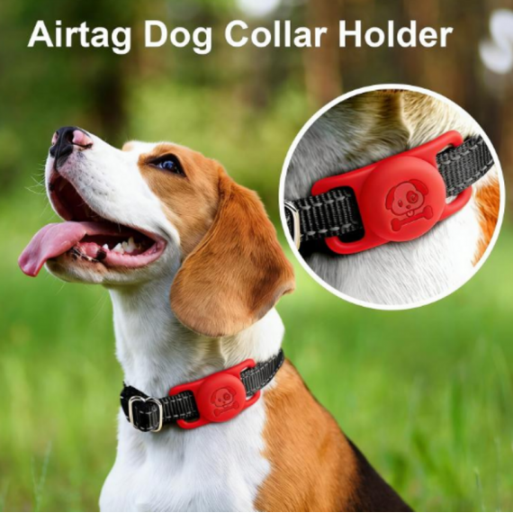 Funda Protectora de Silicona Impermeable con Diseño de Collar para Mascotas XD Case para AirTag 2nd Gen/1st Gen Rojo Azul Negro