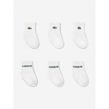 LCHN 6PK INFANT CROC QUARTER BLANC