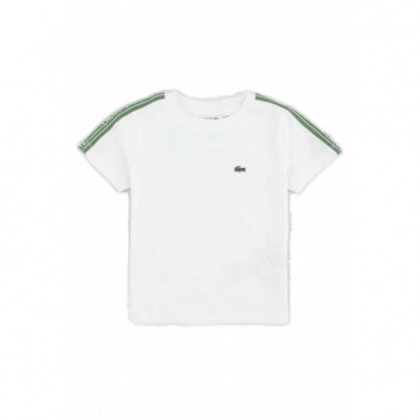 LCB LACOSTE TAPING TEE FARINE