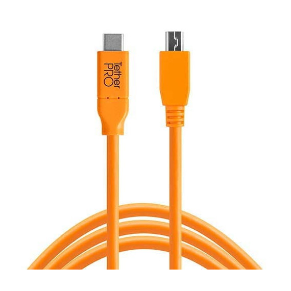 TETHERPRO USB-C A 2.0 MINI B 5-PIN 4.6M ORG CUC2415-ORG