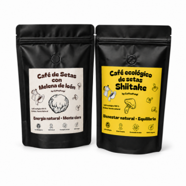 Pack Caf&eacute; Ecol&oacute;gico de Hongos adapt&oacute;genos | Melena de Le&oacute;n + Shiitake | Coffee Fungi