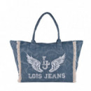 Bolso playa detalle flecos con alas ángel