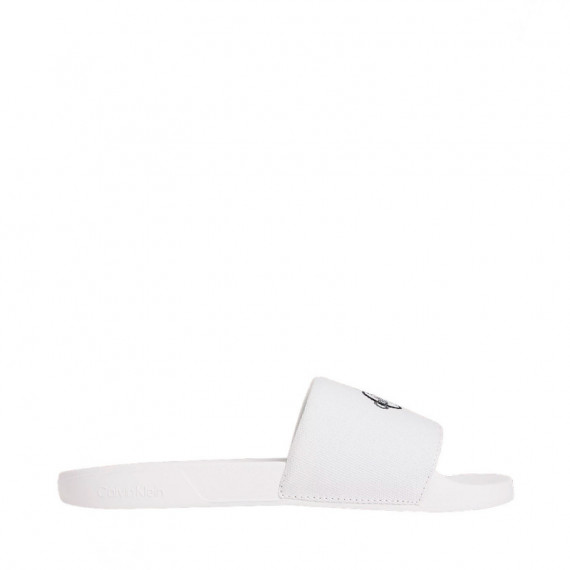 Chanclas contorneadas de lona con logo