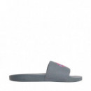 Chanclas contorneadas de lona con logo