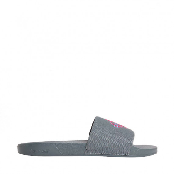 Chanclas contorneadas de lona con logo