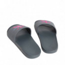 Chanclas contorneadas de lona con logo