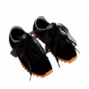 Zapatillas de running de ante con organza